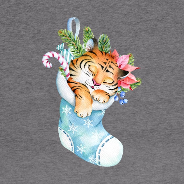 New Year Symbol 2022 - Tiger, Christmas Tiger by Simple Wishes Art